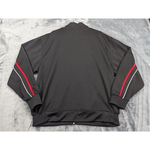 Y2K Athletic Works Track Jacket Mens L Full Zip Collared Baggy Relaxed 90s Black - Picture 2 of 13